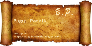 Bugyi Patrik névjegykártya