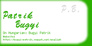 patrik bugyi business card